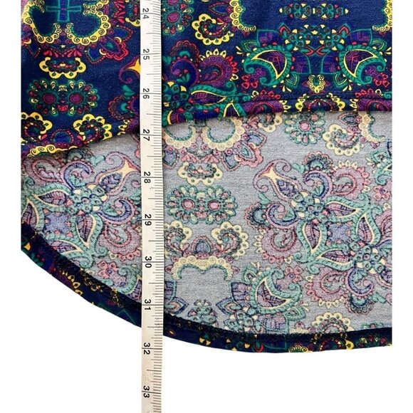 LuLaRoe Irma Women's Navy Blue Colorful Long Top - Picture 5 of 6